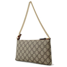 将图像加载到图库查看器中，GUCCI GG Supreme Holiday Collection ChainPouch Beige/Brown456866 PVC Leather

