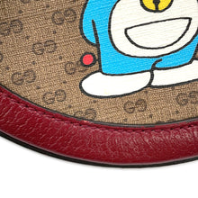 将图像加载到图库查看器中，GUCCI GG Supreme Round Shoulder Bag Doraemon Collaboration Brown/Red625216 PVC Leather
