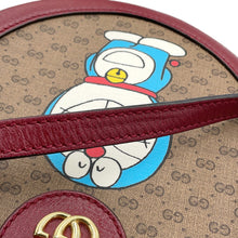 将图像加载到图库查看器中，GUCCI GG Supreme Round Shoulder Bag Doraemon Collaboration Brown/Red625216 PVC Leather
