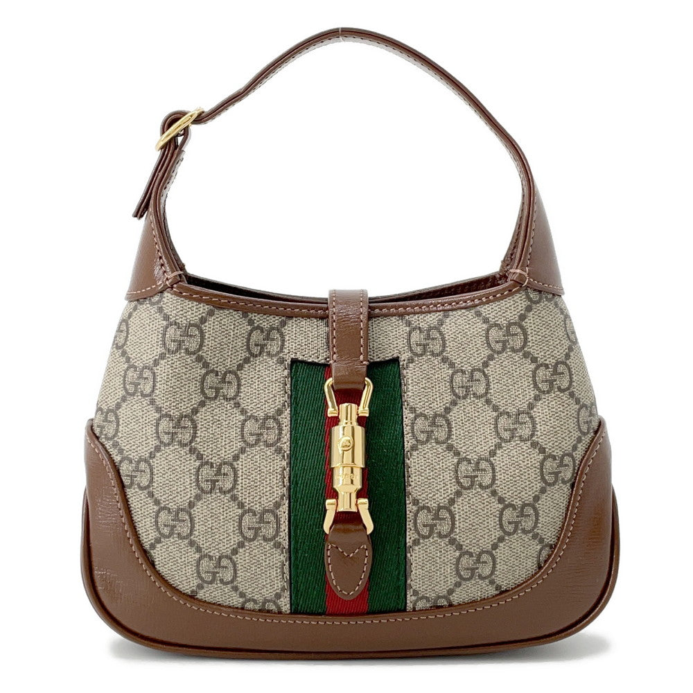 GUCCI Jackie 1961 Handbag Beige/Brown637092 PVC Leather Size Mini