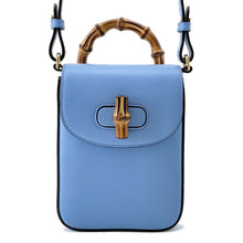 将图像加载到图库查看器中，GUCCI Bamboo Mini 3WAY Backpack Light Blue702106 Leather Bamboo
