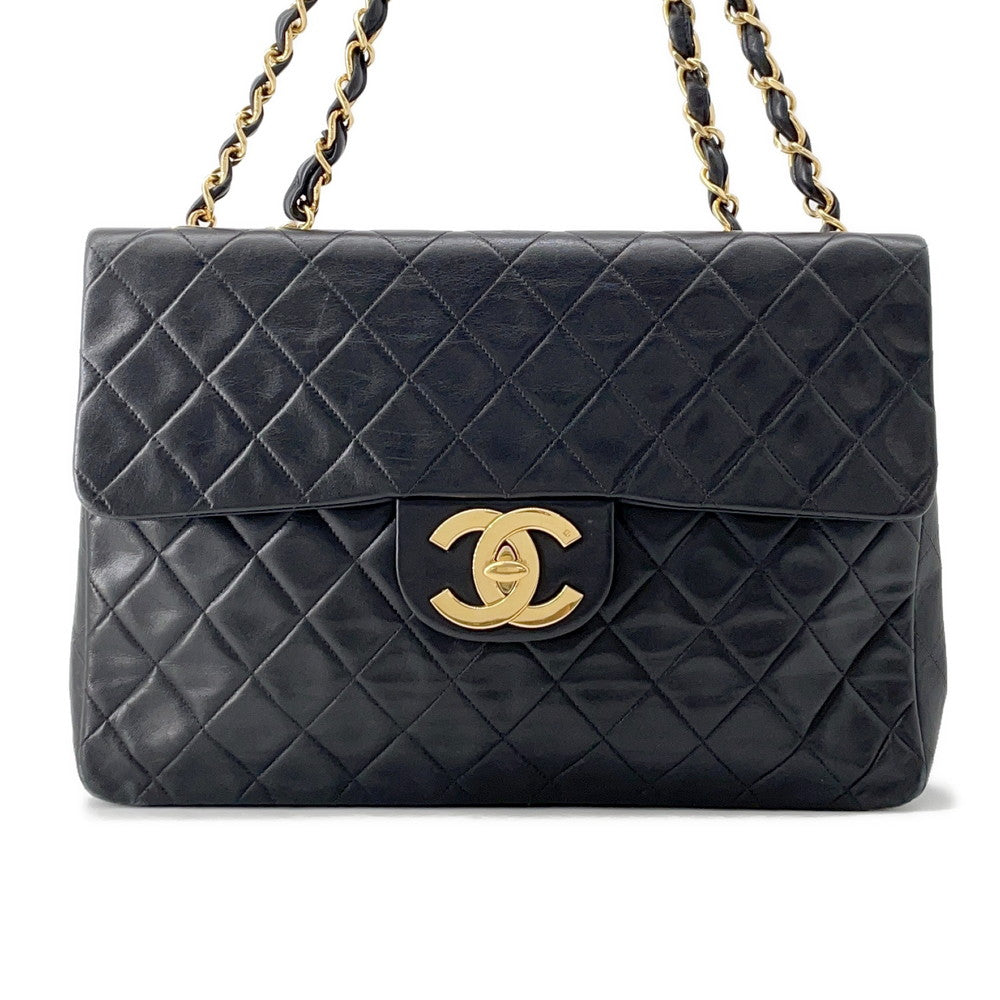 CHANEL Jumbo Matelasse ChainShoulder Bag BlackA01094 Lambskin Size 34