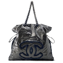 Load image into Gallery viewer, CHANEL CC Logo ChainTote Bag Black Nylon Fur

