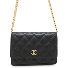 Load image into Gallery viewer, CHANEL Matelasse PearlChain Mini Chain Wallet BlackAP2932 Lambskin
