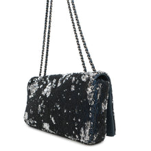 Load image into Gallery viewer, CHANEL Coco Cuba ChainShoulder Bag Navy/Silver Sequins Leather
