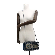 Load image into Gallery viewer, CHANEL Coco Cuba ChainShoulder Bag Navy/Silver Sequins Leather

