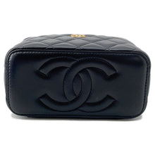 将图像加载到图库查看器中，CHANEL Matelasse Top Handle Chain Vanity Bag BlackAP2199 Lambskin
