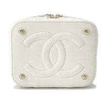 Load image into Gallery viewer, CHANEL Matelasse Top Handle Chain Vanity Bag WhiteAS3171 Caviar Leather Size Small
