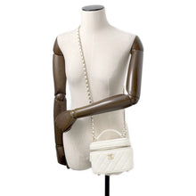 Load image into Gallery viewer, CHANEL Matelasse Top Handle Chain Vanity Bag WhiteAS3171 Caviar Leather Size Small
