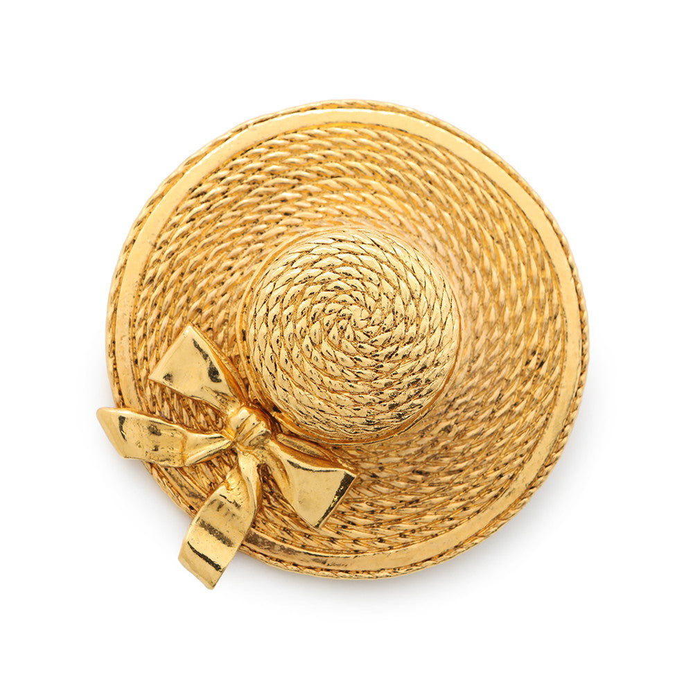 CHANEL Hat motif Brooch Gold Metal