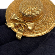 Load image into Gallery viewer, CHANEL Hat motif Brooch Gold Metal

