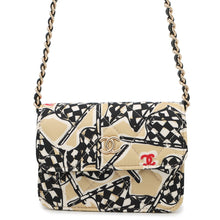 Load image into Gallery viewer, CHANEL Matelasse Checkered Flag ChainCard Case Year-end Gift Beige Nylon
