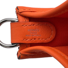 将图像加载到图库查看器中，HERMES Neo Evelyne Jaune d&#39;or/Feu Toile Officier Swift Leather Size TPM
