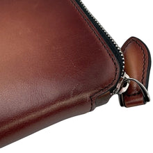 将图像加载到图库查看器中，Berluti Nino TGM Calligraphy Clutch Bag Brown Leather Size TGM
