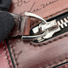 将图像加载到图库查看器中，Berluti Nino TGM Calligraphy Clutch Bag Brown Leather Size TGM
