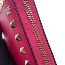 Load image into Gallery viewer, Valentino Garavani Studded Round Zip Long Purse Cloth PinkQW2P0645BOL Leather
