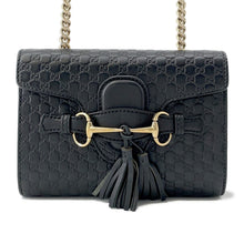 Load image into Gallery viewer, GUCCI Emily ChainShoulder Black449636 MicroGuccissimaLeather
