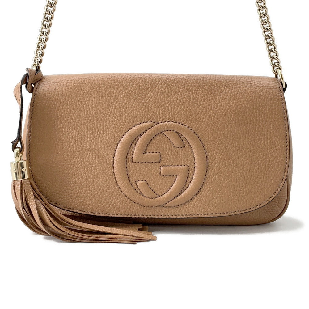 GUCCI Soho ChainShoulder Beige536224 Leather