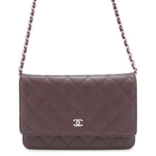Load image into Gallery viewer, CHANEL Matelasse Chain wallet PurpleA33814 Lambskin
