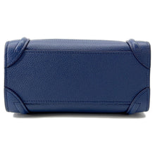 将图像加载到图库查看器中，CELINE ★Luggage Shopper Blue189243 Leather Size Nano
