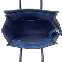 将图像加载到图库查看器中，CELINE ★Luggage Shopper Blue189243 Leather Size Nano
