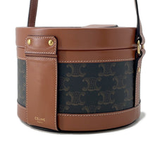 Load image into Gallery viewer, CELINE Tambour Triomphe Shoulder Tan195192 TriompheCanvas Leather Size Medium
