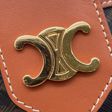 Load image into Gallery viewer, CELINE Tambour Triomphe Shoulder Tan195192 TriompheCanvas Leather Size Medium

