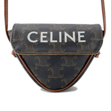 Load image into Gallery viewer, CELINE Triangle Shoulder Tan195902 TriompheCanvas Leather Size Mini
