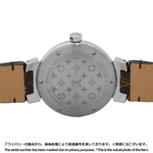 将图像加载到图库查看器中，LOUIS VUITTON Tambour W34mm Stainless Steel Leather Brown DialQ1311
