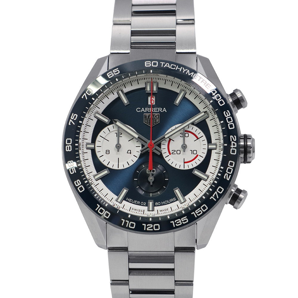 TAG HEUER Carrera 160th Anniversary Silver Dial Limited Edition Chronograph W44mm Stainless Steel Blue DialCBN2A1E.BA0643