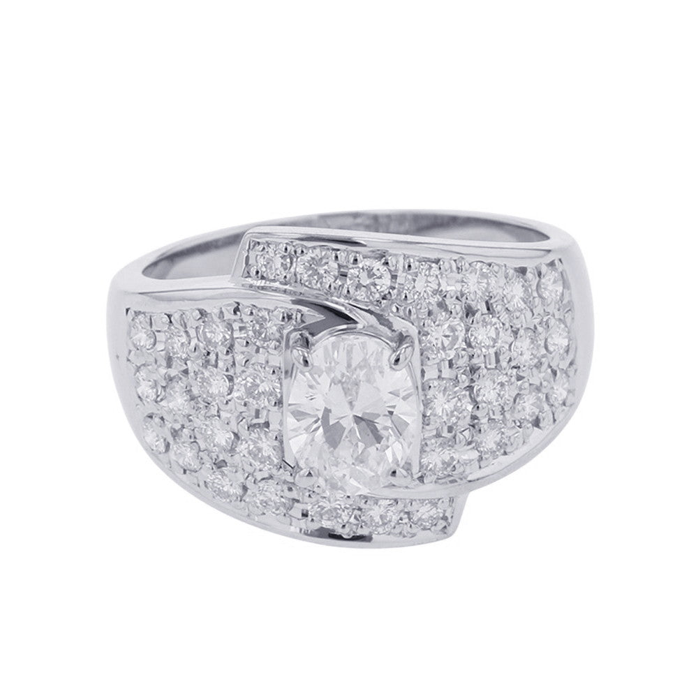 TASAKI Oval Diamond Ring Size Approximately No. 15 Platinum