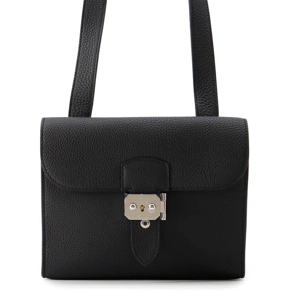 HERMES Sac A Depeches Shoulder Bag Black Togo Leather Size 21