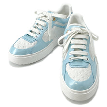 将图像加载到图库查看器中，LOUIS VUITTON Time Out Line Monogram Sneakers Blue Clair Leather Enamel Size 37H
