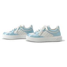 将图像加载到图库查看器中，LOUIS VUITTON Time Out Line Monogram Sneakers Blue Clair Leather Enamel Size 37H
