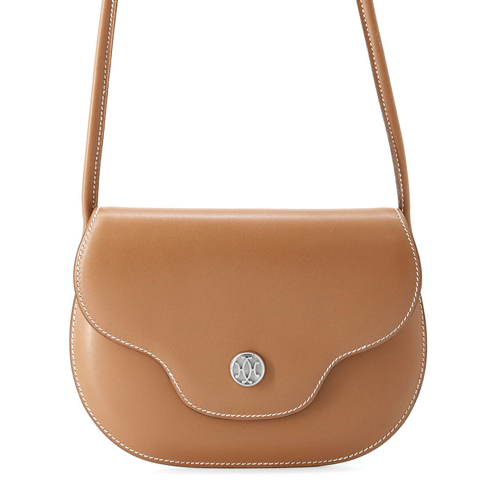 HERMES ShoulderPouch Gold Box Calf Leather