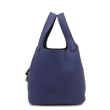 Load image into Gallery viewer, HERMES Picotin Lock Blue Encre Taurillon Clemence Size PM
