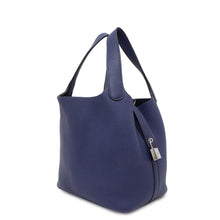Load image into Gallery viewer, HERMES Picotin Lock Blue Encre Taurillon Clemence Size PM
