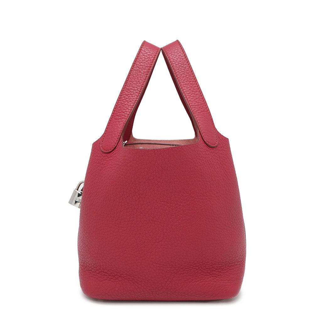 HERMES Picotin Lock Ruby Taurillon Clemence Size PM