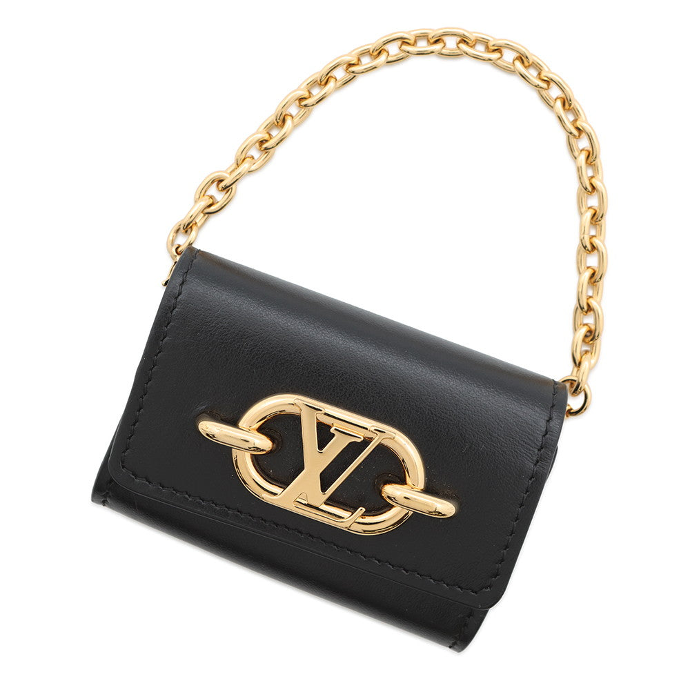LOUIS VUITTON Bijoux Sac/Earphone Holder LV Link NoirM00829 Leather