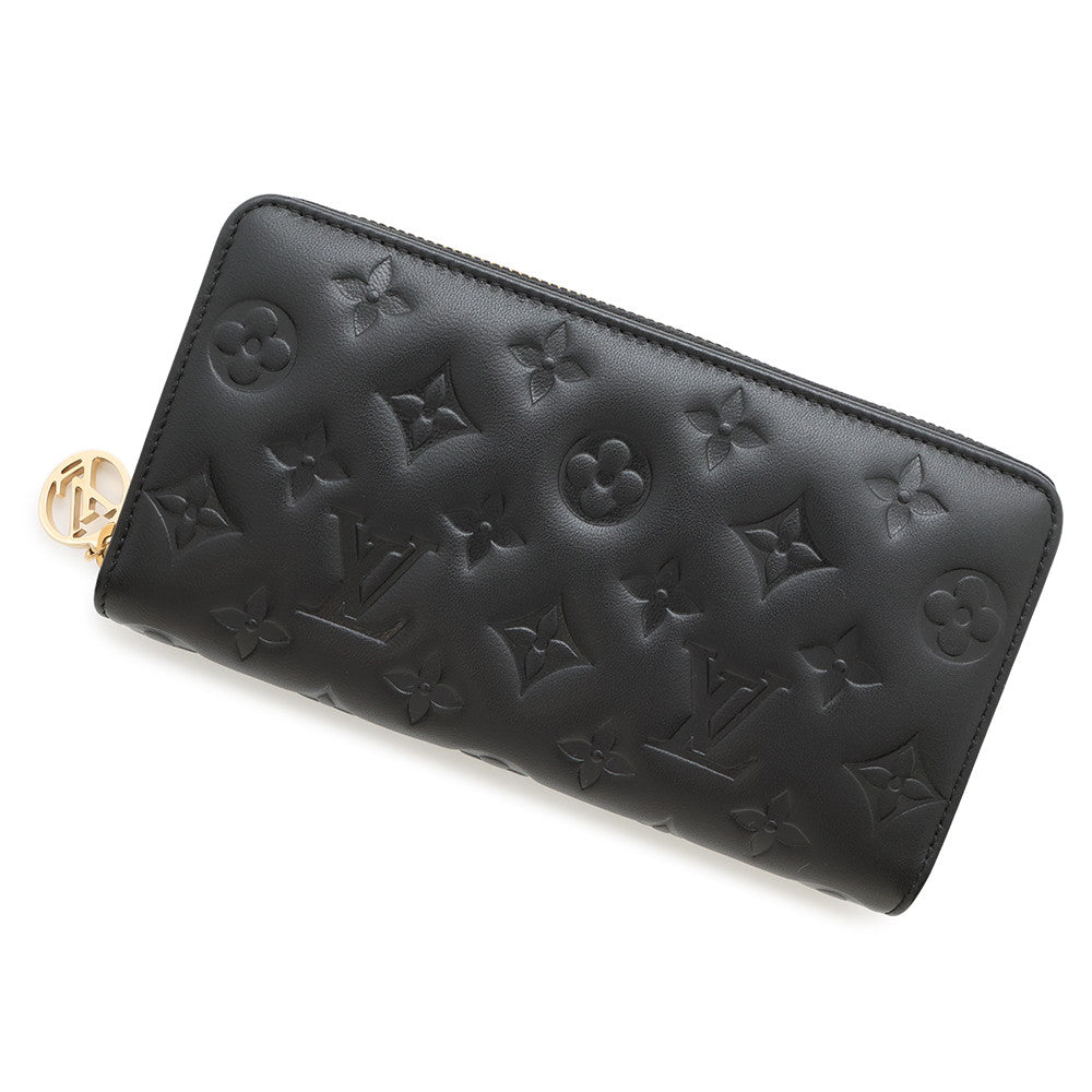 LOUIS VUITTON Zippy Wallet NoirM81510 Monogram/Lambskin