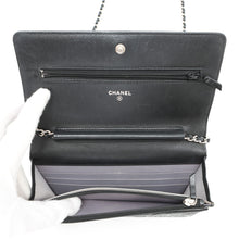 Load image into Gallery viewer, CHANEL Camellia Chain wallet BlackA47421 Lambskin
