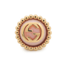 将图像加载到图库查看器中，GUCCI ★Interlocking G 2-way single earrings Pink Metal Rhinestone

