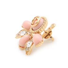 将图像加载到图库查看器中，GUCCI Interlocking G 2way Single Earrings Pink Metal Rhinestone
