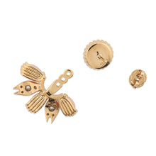 将图像加载到图库查看器中，GUCCI ★Interlocking G 2-way single earrings Pink Metal Rhinestone
