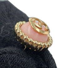 将图像加载到图库查看器中，GUCCI Interlocking G 2way Single Earrings Pink Metal Rhinestone

