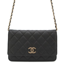将图像加载到图库查看器中，CHANEL Matelasse Chain wallet BlackAP3516 Caviar Leather
