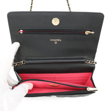 将图像加载到图库查看器中，CHANEL Matelasse Chain wallet BlackAP3516 Caviar Leather
