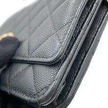 将图像加载到图库查看器中，CHANEL Matelasse Chain wallet BlackAP3516 Caviar Leather
