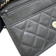 将图像加载到图库查看器中，CHANEL Matelasse Chain wallet BlackAP3516 Caviar Leather
