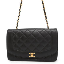 将图像加载到图库查看器中，CHANEL Diana Matelasse ChainShoulder Bag BlackA01165 Lambskin Size 25
